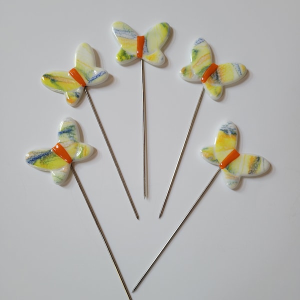Float Like a Butterfly - Fused Glass Plant Stake