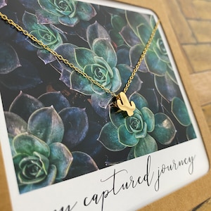 Tiny Cactus necklace, minimal necklace, tiny necklace, tiny cactus necklace, plant lady, plant jewelry, plant necklace, plant lady necklace