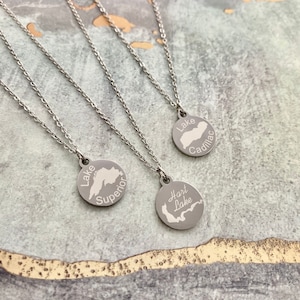 Custom Lake necklace, Personalized Lake necklace, Custom Island necklace, Lake necklace, Custom Lake pendant, coordinates necklace