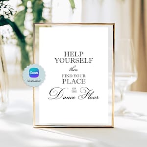 Wedding Dance Floor Sign. Classic Script Dance Floor Sign Template | Editable Canva Sign | Wedding Reception Sign | Instant Download