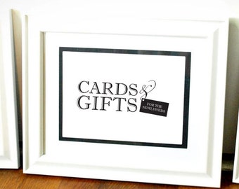 Letrero de mesa de regalo - Letreros de recepción de boda - Letreros de mesa de tarjetas - Descarga de letrero de boda imprimible / digital
