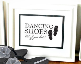 Signo de chanclas de boda - signo de recepción de boda - chanclas - signo de boda - papelería de fiesta de cumpleaños - dulce 16