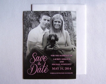 Save The Date Magnet - Black and White Wedding Magnet - Photo Save The Date Magnets