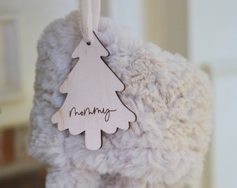 CUSTOM Stocking Tags / Christmas Tree Stocking Tag / Wooden Tag for Gift Tag / Personalized Stocking Tag / Wood Ornament