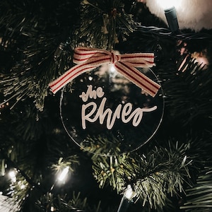 CUSTOM Acrylic Ornament Round / Personalized Ornaments Christmas Gift Idea