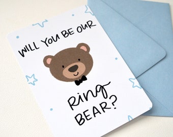 Ring Bearer Card “Will You Be Our Ring Bear” // Ring Bearer Proposal Card for Boy / Bear Theme Card for Kids Card for Wedding