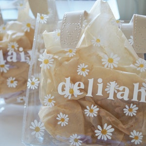 Personalized Daisy Goody Bag for Party // Custom Tote Bag / Customized Goodie Bag