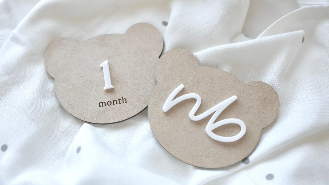 Wooden Baby Milestone Cards // Teddy Bear Milestone Set ...