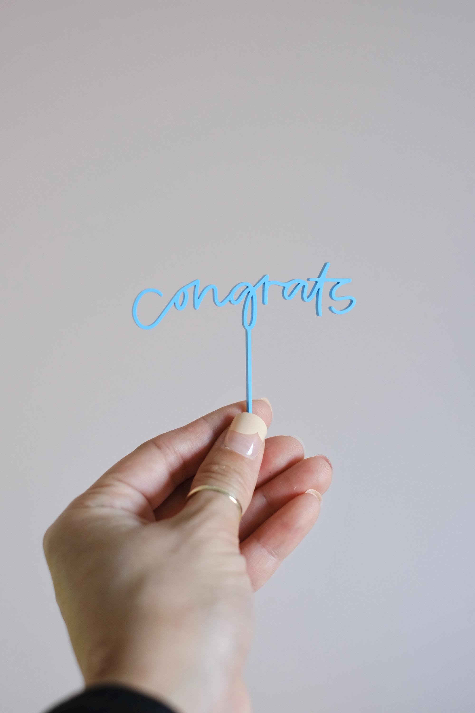 Congrats Cake Topper - Simple Congrats Acrylic Cake Topper Minimal ...