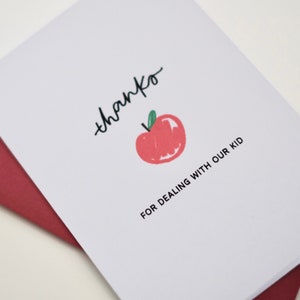 Carte de voeux drôle de petit chien « Merci d'avoir traité avec notre enfant » / Carte de voeux amusante pour les proches / Jolie carte faite main