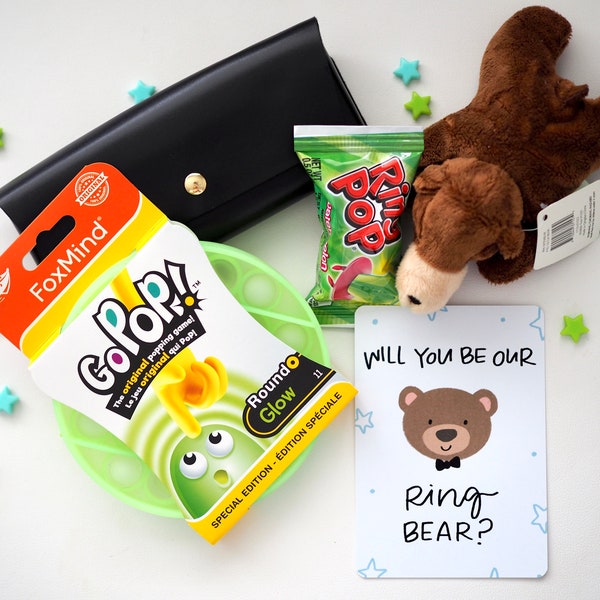 Ring Bearer Gift with Teddy Bear "Will You Be Our Ring Bear" // Will You Be My Ring Bearer Proposal Kit / Teddy Bear Gift for Boys