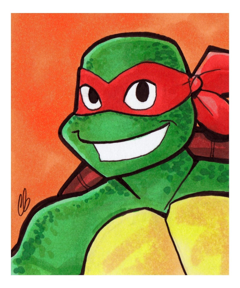 Michelangelo Teenage Mutant Ninja Turtles Copic Marker Sketch Etsy
