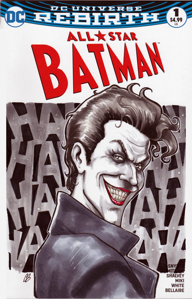 The Joker All Star Batman Custom Cover Comic Book Etsy