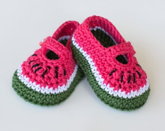 CROCHET PATTERN - Watermelon Baby Booties