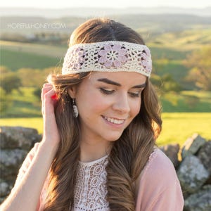 CROCHET PATTERN Orchid Lane Bohemian Headband image 1