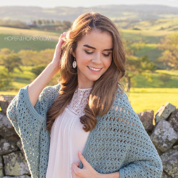 Crochet Pattern // Easy Beginner Oversized Boxy Shrug Classic Slouchy Cardigan // Harbor Haze Cocoon Sweater Pattern PDF