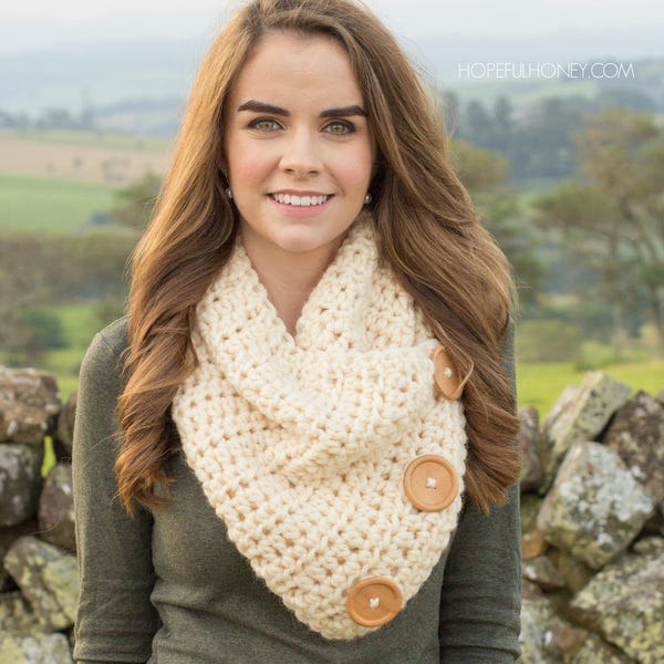 Button Scarf - Etsy