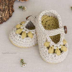 Crochet Pattern // Beginner Easy Newborn Toddler Mary Jane Strap Slipper Shoes // Oakland Baby Booties Pattern PDF