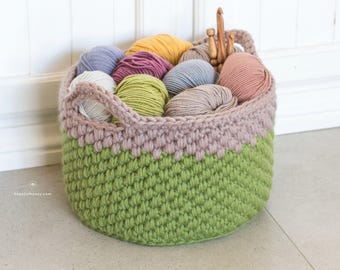 CROCHET PATTERN - Woodland Moss Chunky Basket