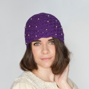 CROCHET PATTERN - Scalloped Pearl Cloche Hat, 1920&#39;s Flapper Hat