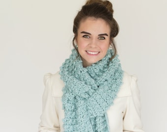 CROCHET PATTERN - Snowbird Picot Pompom Scarf