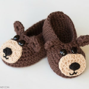 Crochet Pattern // Beginner Easy Newborn Toddler Animal Slipper Shoes // Teddy Bear Baby Booties Pattern PDF image 2