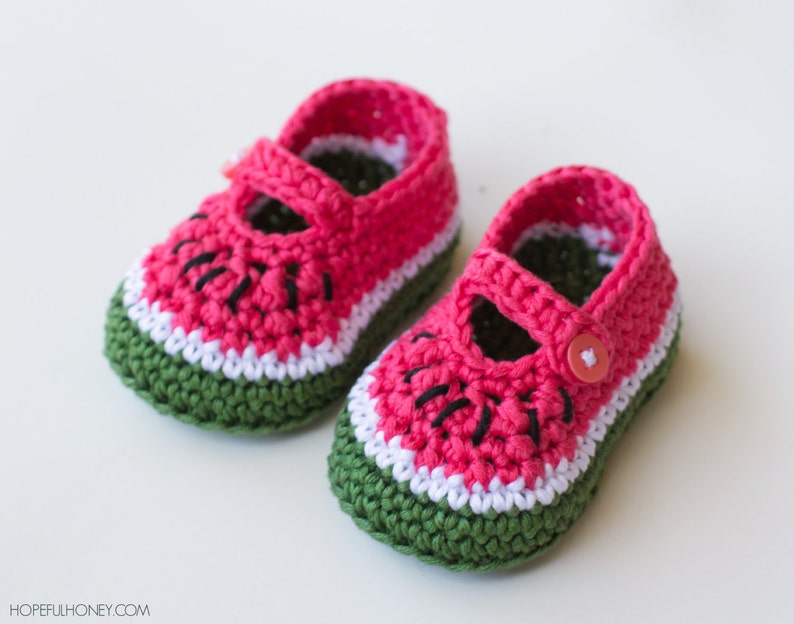 CROCHET PATTERN Watermelon Baby Booties | Etsy