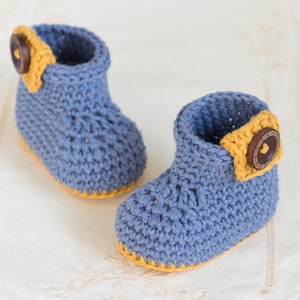 Patrón de crochet // Zapatos Timberland para recién nacidos fáciles para principiantes, zapatilla para niños pequeños // Patrón de botines urbanos para bebés PDF