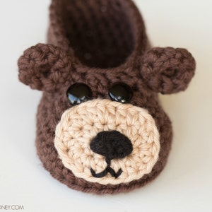 Crochet Pattern // Beginner Easy Newborn Toddler Animal Slipper Shoes // Teddy Bear Baby Booties Pattern PDF image 3