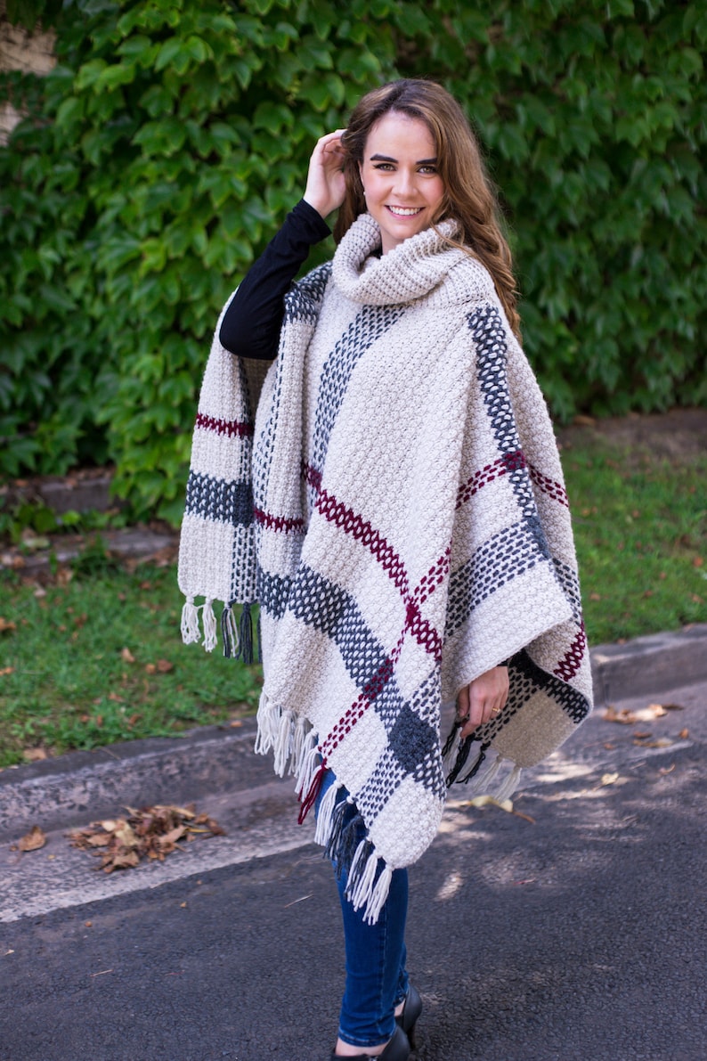 CROCHET PATTERN Glencoe Tartan Poncho image 6