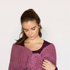 CROCHET PATTERN Tea Rose Shawl, Winter Wrap image 1