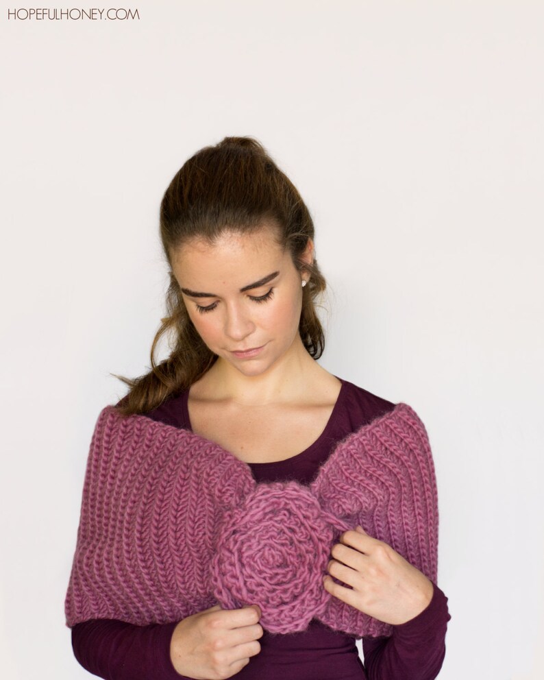 CROCHET PATTERN Tea Rose Shawl, Winter Wrap image 1