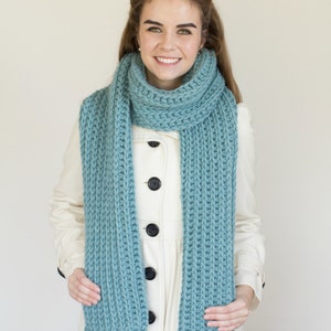 CROCHET PATTERN Himalayan Mist Chunky Ribbed Scarf - Etsy