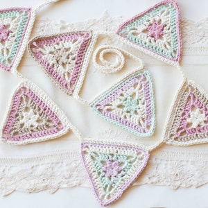 CROCHET PATTERN - Vintage Candy Shop Bunting, Crocheted Garland