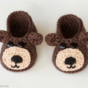 Crochet Pattern // Beginner Easy Newborn Toddler Animal Slipper Shoes // Teddy Bear Baby Booties Pattern PDF image 4
