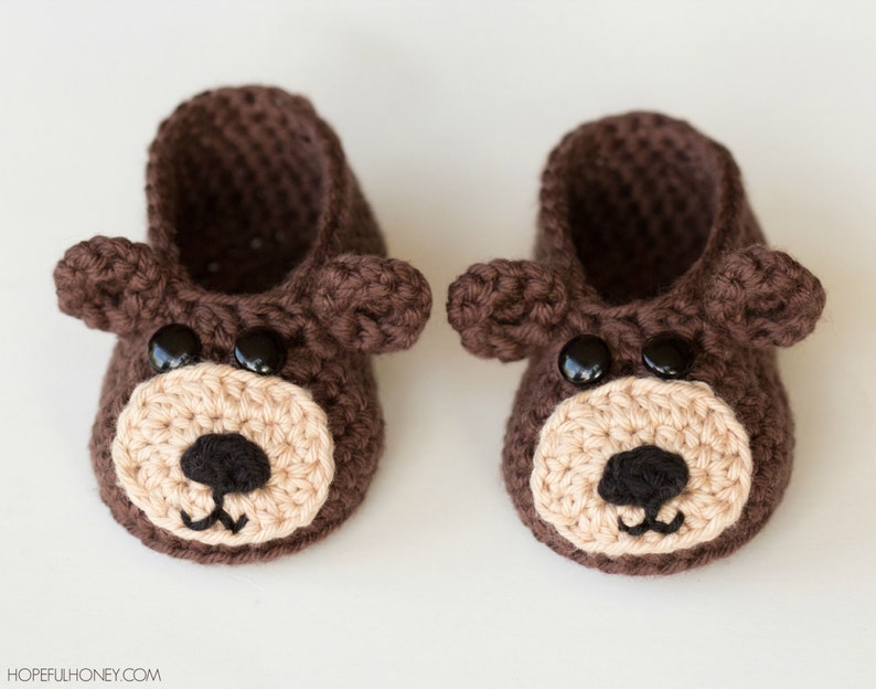 Crochet Pattern // Beginner Easy Newborn Toddler Animal Slipper Shoes // Teddy Bear Baby Booties Pattern PDF image 4