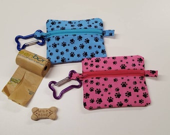 Dog Poop Bag Holder/Dispenser Treat Pouch With Carabiner