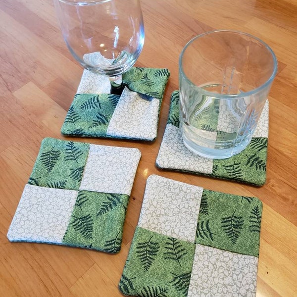 Fabric Wine Glass Coasters Stemware Protectors Coordinating Set Of 4