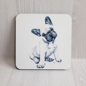 French Bulldog dog cork backed drinks Coaster Frenchie puppy