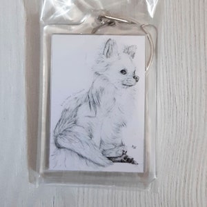 Chihuahua long haired dog keyring bag charm keychain