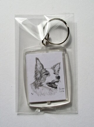 Ashton And Finch Portachiavi In Legno A Forma Di Cane Collie - Incisione "I Love Collies", Regalo Per Amanti Dei Cani