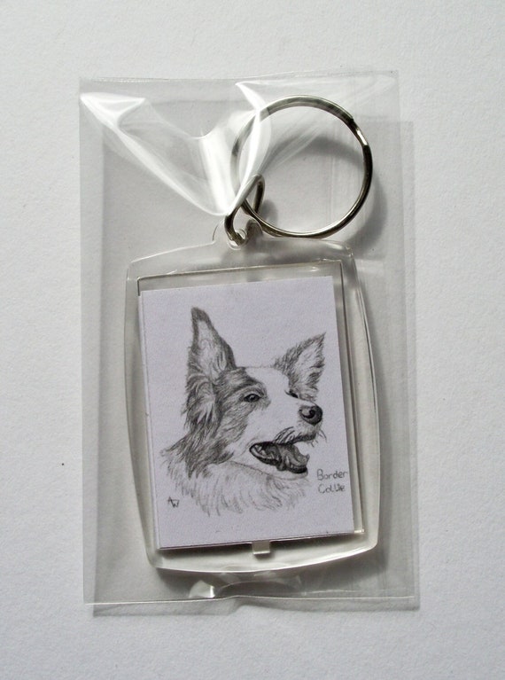 Ashton And Finch Portachiavi In Legno A Forma Di Cane Collie - Incisione "I Love Collies", Regalo Per Amanti Dei Cani