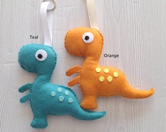Felt T-Rex Dinosaur keyring - Handsewn fidget bag charm