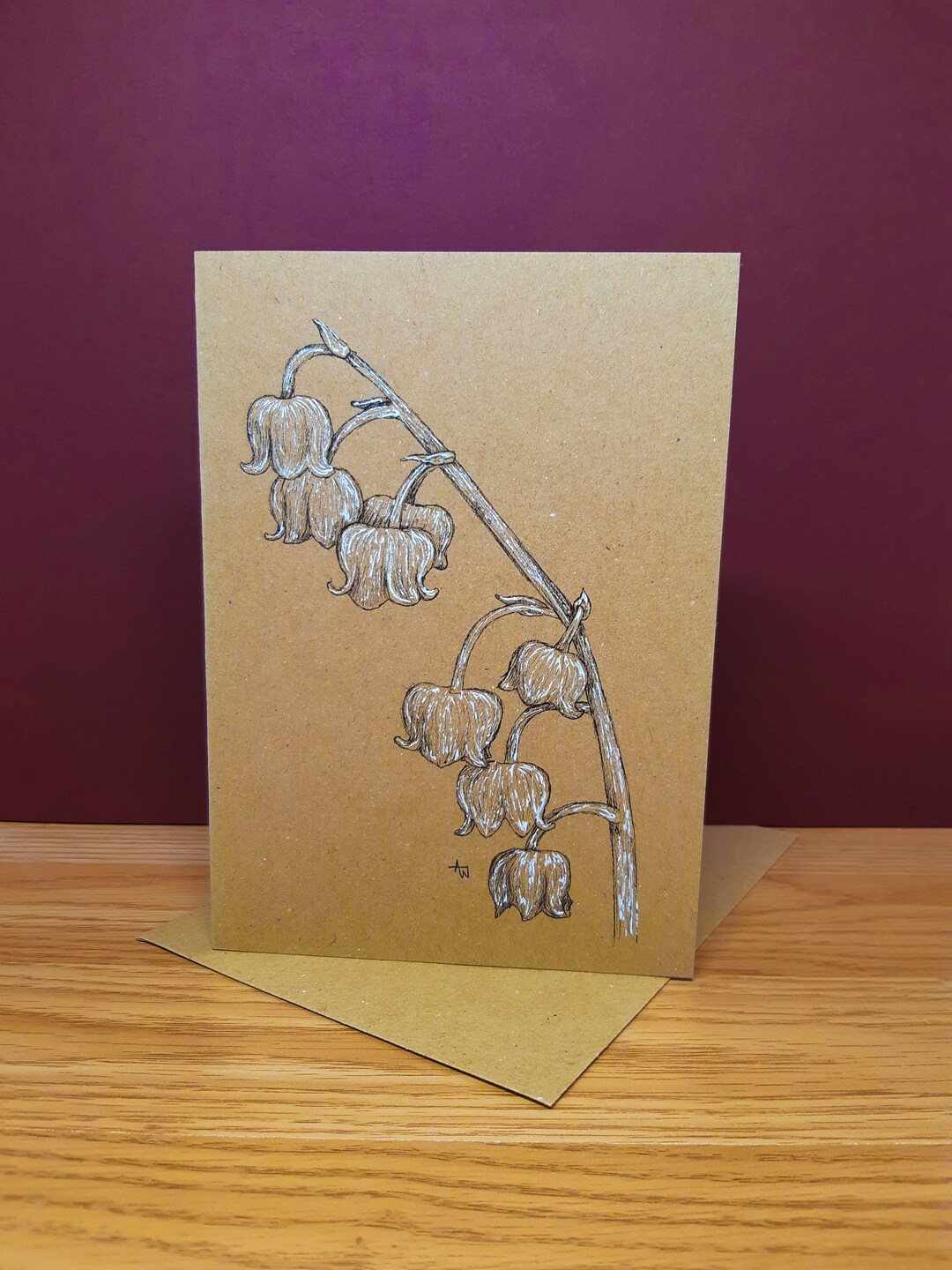 Lily of the Valley Flower Hand Drawn ORIGINAL Blank Greetings Card - Etsy