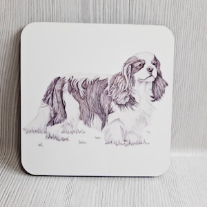 Cavalier King Charles Spaniel dog cork backed drinks Coaster