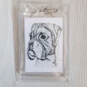 Boxer dog keyring bag charm