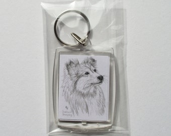 Shetland Sheepdog keyring Sheltie dog keychain bag charm