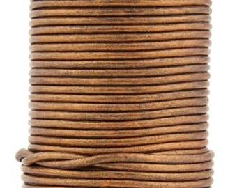 Xsotica® Bronze Metallic Round Leather Cord 1mm 100 meters 109 yards