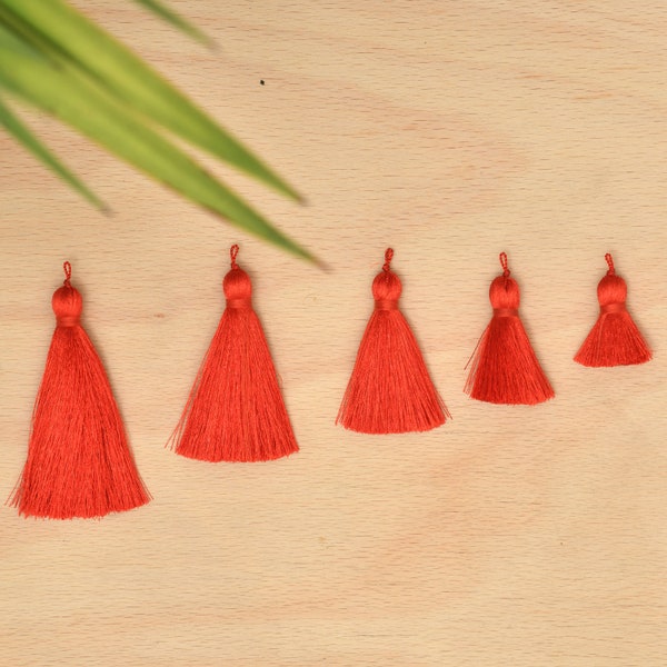 Xsotica® Silk Tassel,DIY Craft Supplies Handmade Jewelry Tassels - Red Tassle / Tassles