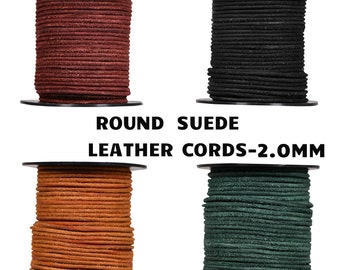 Cordons ronds en cuir suédé Xsotica - Cordon de 2,0 MM